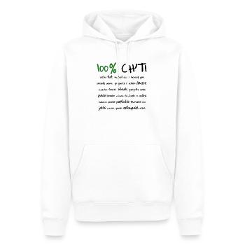 100% Ch'ti - Sweat à capuche Premium bio Homme - blanc - Devant - Nico (187cm)