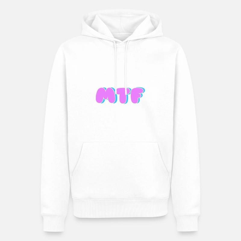 MTF - Sweat à capuche Premium bio Homme - blanc