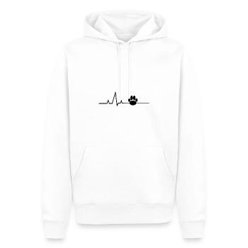 Herzschlag Hundepfote - Männer Premium Bio Hoodie - Weiß - Vorne - Nico (187cm)