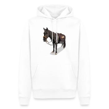 Cheval // Illustration - Sweat à capuche Premium bio Homme - blanc - Devant - Nico (187cm)