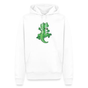 Climbing Dino T-Rex - Men’s Premium Organic Hoodie - white - Front - Nico (187cm)