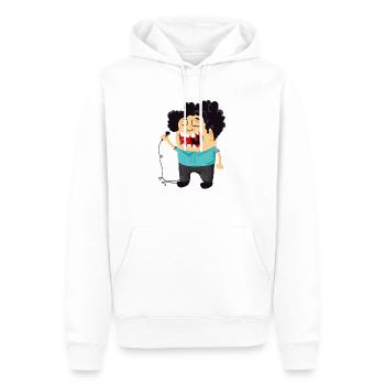 Karaoke chanteur doodle art - Sweat à capuche Premium bio Homme - blanc - Devant - Nico (187cm)