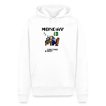 Lundi humour lundi bureau travail d’humour travail - Sweat à capuche Premium bio Homme - blanc - Devant - Nico (187cm)