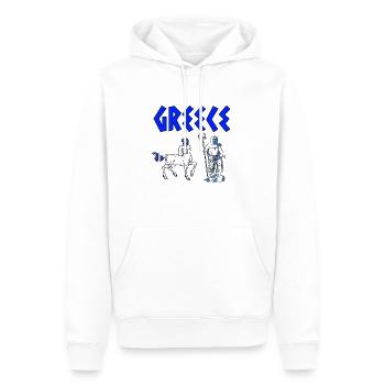 GRÈCE ANTIQUE - Sweat à capuche Premium bio Homme - blanc - Devant - Nico (187cm)