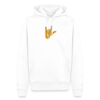 ASL I Love You - Hippie et puissance florale rétro - Sweat à capuche Premium bio Homme - blanc - Devant - Nico (187cm)