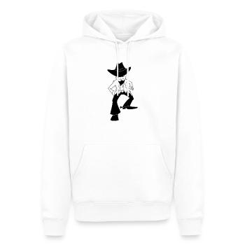 Cowboy Wild West Western Shérif de cadeaux - Sweat à capuche Premium bio Homme - blanc - Devant - Nico (187cm)