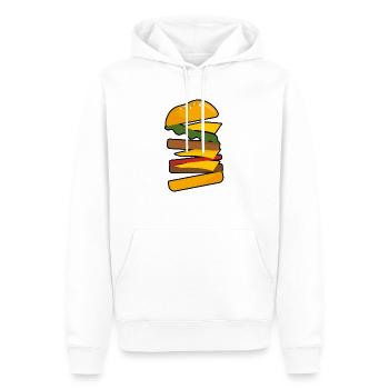 Burger - Sweat à capuche Premium bio Homme - blanc - Devant - Nico (187cm)
