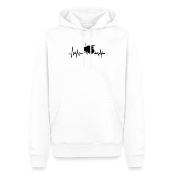 Battement de battement de batteur batteur Drums Drums Drummer - Sweat à capuche Premium bio Homme - blanc - Devant - Nico (187cm)
