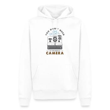 VOUS N'AVEZ PAS BESOIN DE MACHINE À TEMPS - Sweat à capuche Premium bio Homme - blanc - Devant - Nico (187cm)