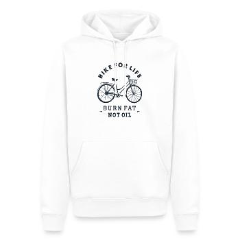 BIKE FOR LIVE - Männer Premium Bio Hoodie - Weiß - Vorne - Nico (187cm)