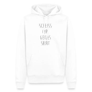 Scheiss Typ geiles Shirt schwarz - Männer Premium Bio Hoodie - Weiß - Vorne - Nico (187cm)