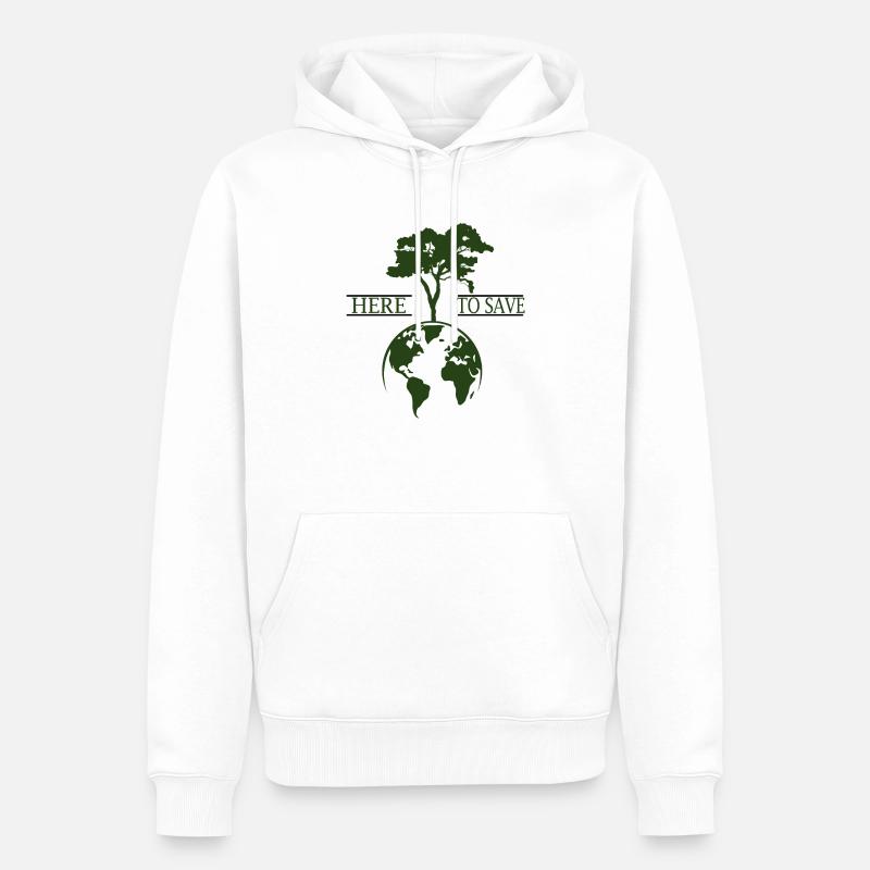 La protection du climat - Sweat à capuche Premium bio Homme - blanc