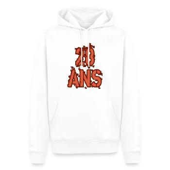 28 ANS - Sweat à capuche Premium bio Homme - blanc - Devant - Nico (187cm)