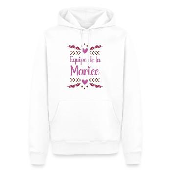 Equipe de la mariée cadeau EVJF témoins mariage - Sweat à capuche Premium bio Homme - blanc - Devant - Nico (187cm)