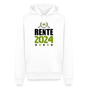 rente 2024 - Männer Premium Bio Hoodie - Weiß - Vorne - Nico (187cm)