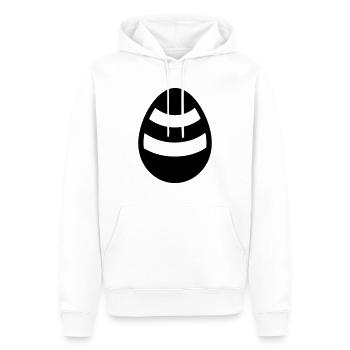 Ei - Männer Premium Bio Hoodie - Weiß - Vorne - Nico (187cm)