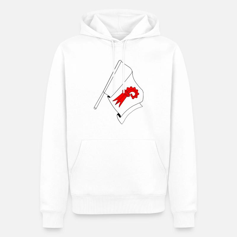 Flagge Basellandschaft, Schweiz - Männer Premium Bio Hoodie - Weiß