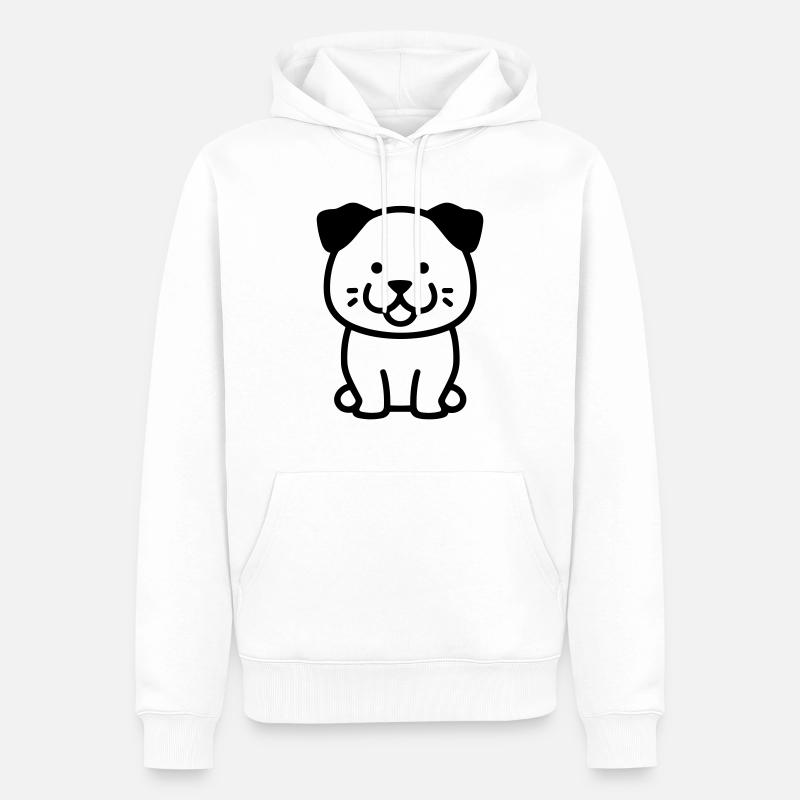 Chien - Sweat à capuche Premium bio Homme - blanc