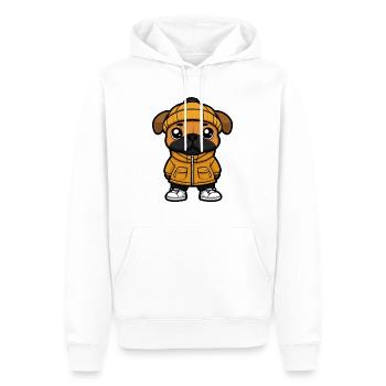 Boxer Hund Cartoon - Männer Premium Bio Hoodie - Weiß - Vorne - Nico (187cm)