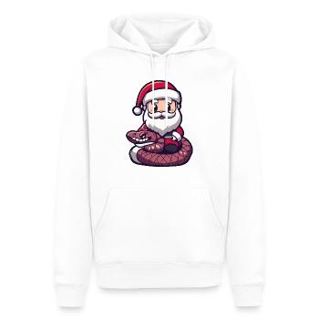 serpent cobra père noël dessin animé - Sweat à capuche Premium bio Homme - blanc - Devant - Nico (187cm)