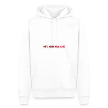 You will never walk alone (rot) - Männer Premium Bio Hoodie - Weiß - Vorne - Nico (187cm)