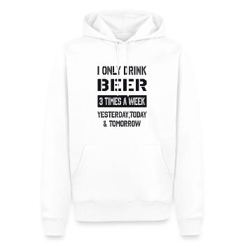 Je ne bois que de la bière - Sweat à capuche Premium bio Homme - blanc - Devant - Nico (187cm)