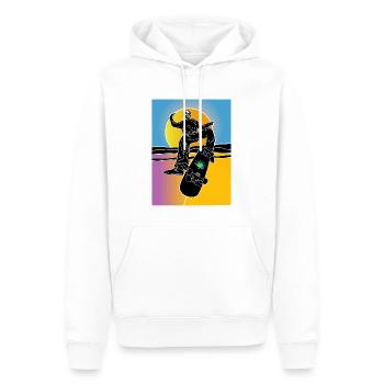 Skater au coucher du soleil - Sweat à capuche Premium bio Homme - blanc - Devant - Nico (187cm)