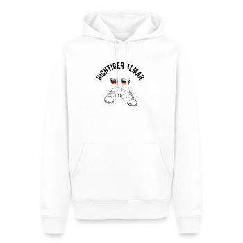 Richtiger Alman - Männer Premium Bio Hoodie - Weiß - Vorne - Nico (187cm)