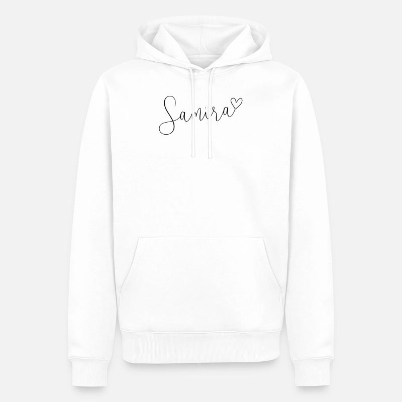 Samira Nom Prénom Jour - Sweat à capuche Premium bio Homme - blanc