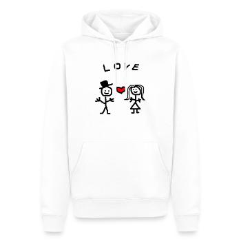 AMOUR - Sweat à capuche Premium bio Homme - blanc - Devant - Nico (187cm)