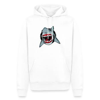 tete shark - Sweat à capuche Premium bio Homme - blanc - Devant - Nico (187cm)