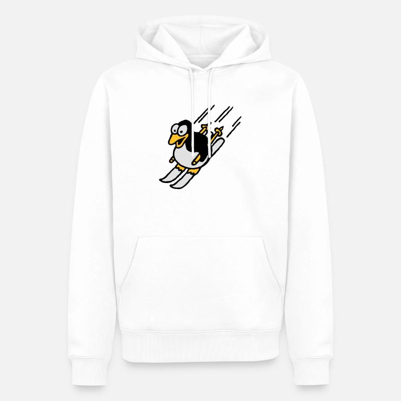 pinguin_ski_022011_a_3c - Männer Premium Bio Hoodie - Weiß