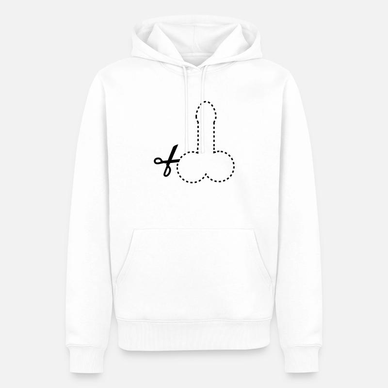 dashed_cut_out_penis_1c - Männer Premium Bio Hoodie - Weiß