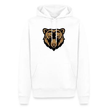 bear face 2 - Men’s Premium Organic Hoodie - white - Front - Nico (187cm)