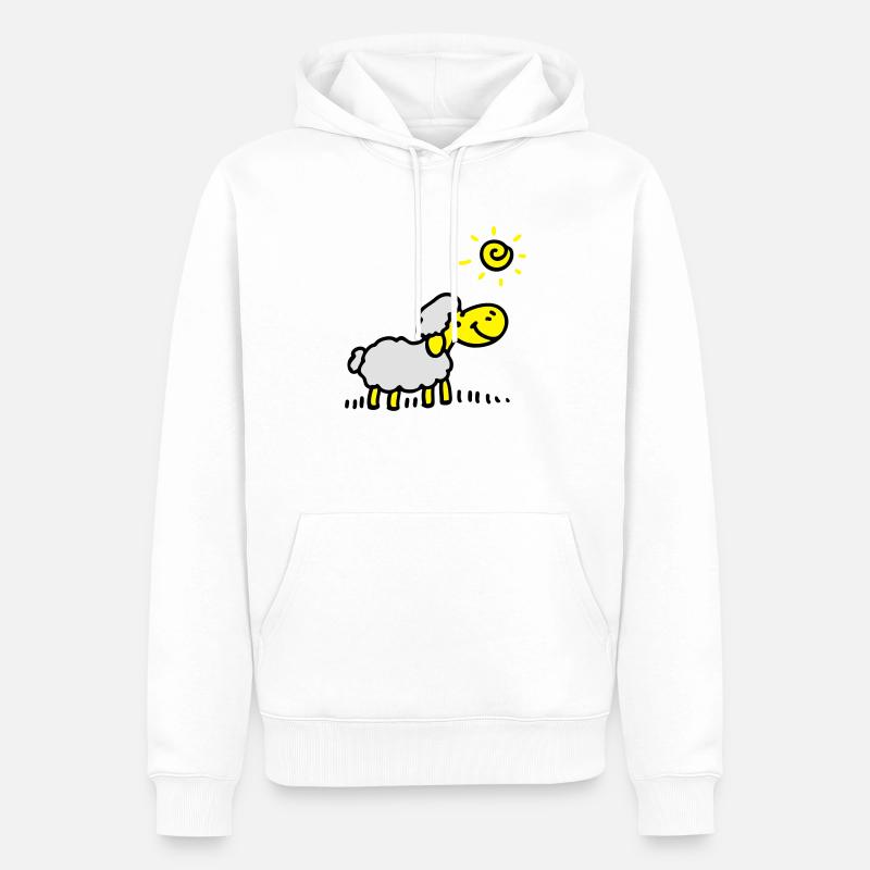 Moutons Sun 3 - Sweat à capuche Premium bio Homme - blanc