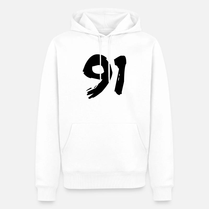 Brushed 91 - Männer Premium Bio Hoodie - Weiß