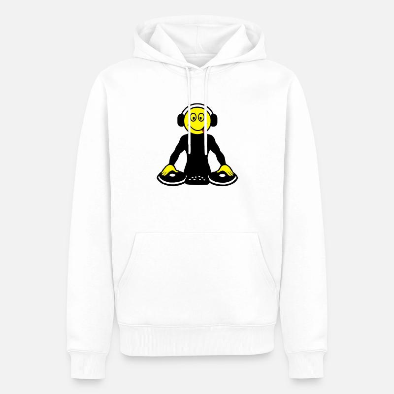 DJ - Männer Premium Bio Hoodie - Weiß