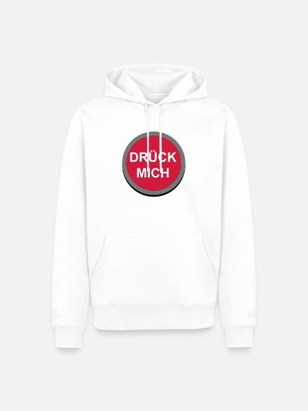 Drück Mich Button - Männer Premium Bio Hoodie - Weiß