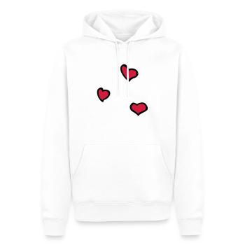 Herzen, Hearts, Liebe - Männer Premium Bio Hoodie - Weiß - Vorne - Nico (187cm)