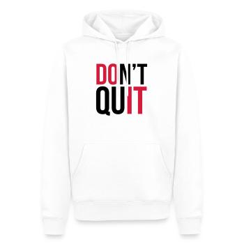 Don't Quit - Männer Premium Bio Hoodie - Weiß - Vorne - Nico (187cm)