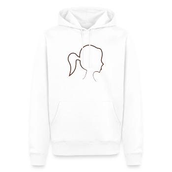 Silhouette Mädchen - Männer Premium Bio Hoodie - Weiß - Vorne - Nico (187cm)