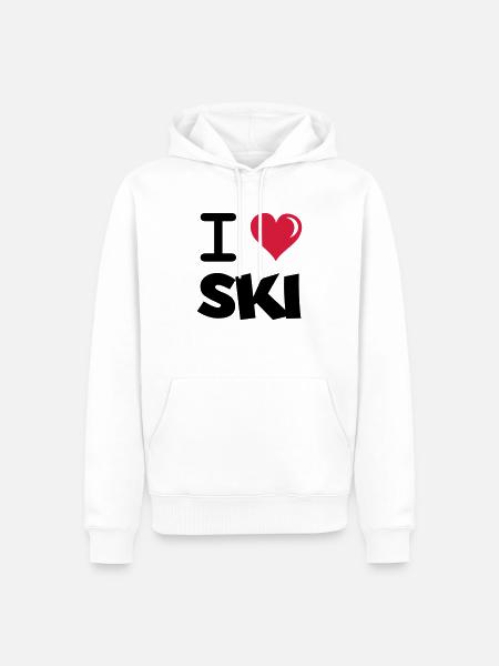 i_love_ski - Männer Premium Bio Hoodie - Weiß