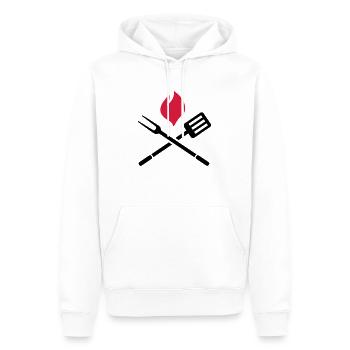 Griller - Sweat à capuche Premium bio Homme - blanc - Devant - Nico (187cm)