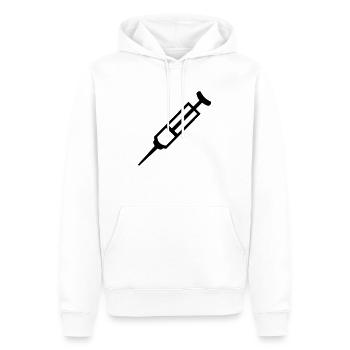 Spritze - Männer Premium Bio Hoodie - Weiß - Vorne - Nico (187cm)