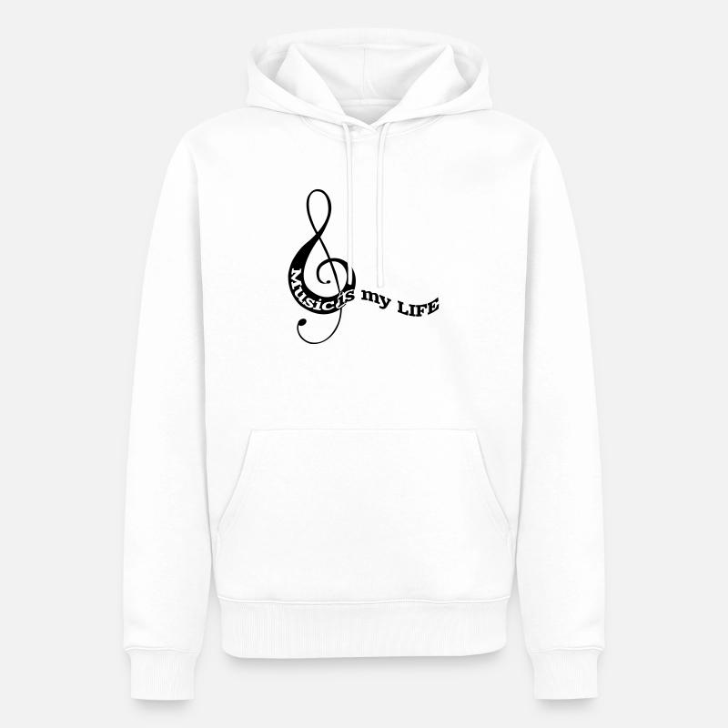 musiknote03 - Männer Premium Bio Hoodie - Weiß