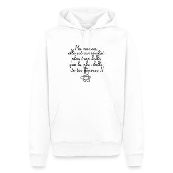 Ma maman c'est trop la plus belle - Sweat à capuche Premium bio Homme - blanc - Devant - Nico (187cm)