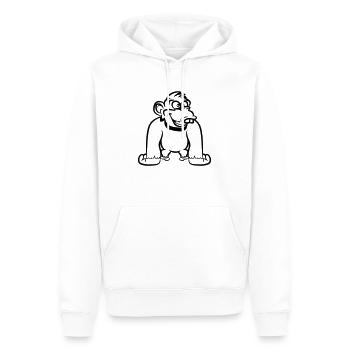 Stupide drôle de singe - Sweat à capuche Premium bio Homme - blanc - Devant - Nico (187cm)