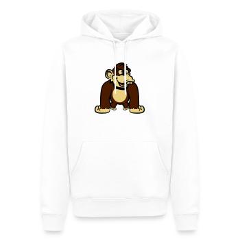 Stupide drôle de singe - Sweat à capuche Premium bio Homme - blanc - Devant - Nico (187cm)