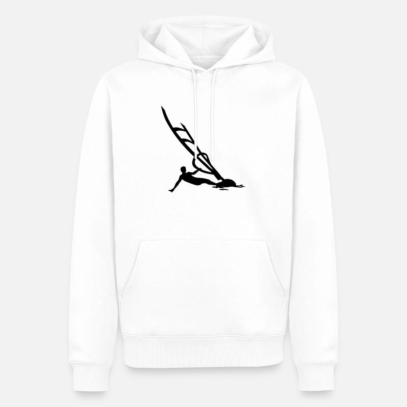 Windsurfen - Männer Premium Bio Hoodie - Weiß