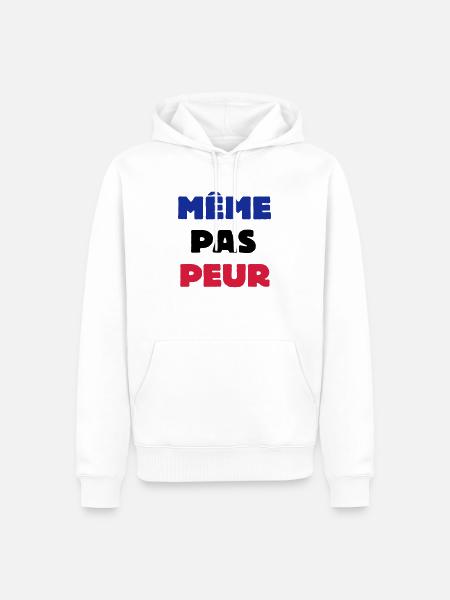 Même pas Peur - Sweat à capuche Premium bio Homme - blanc